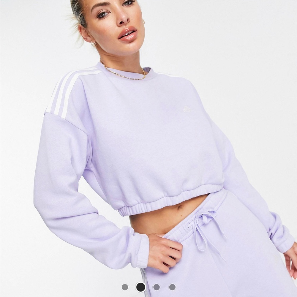 Adidas Cropped Crewneck Sweater - Lilac